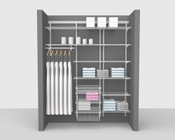 Adjustable Bathroom Package 2 - ShelfTrack with 'All Purpose' Linen shelving up to 1,83m/ 6' wide